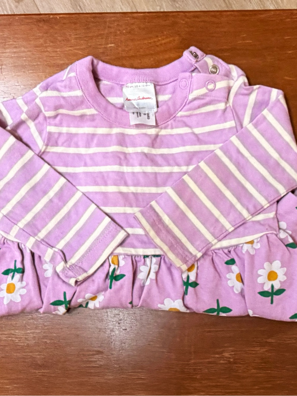 Hannah Andersson Striped & Daisy Ruffle Long-Sleeve Top - Kids